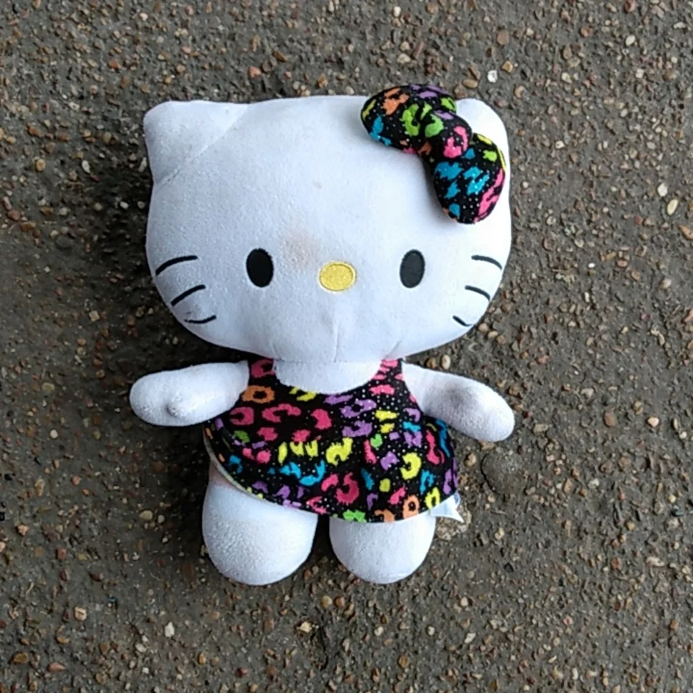 Hello Kitty 14 inch plush black cheetah print dress 2015